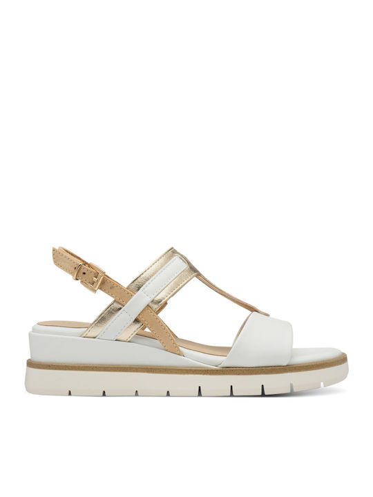 Women's Leather Platform Shoes White
