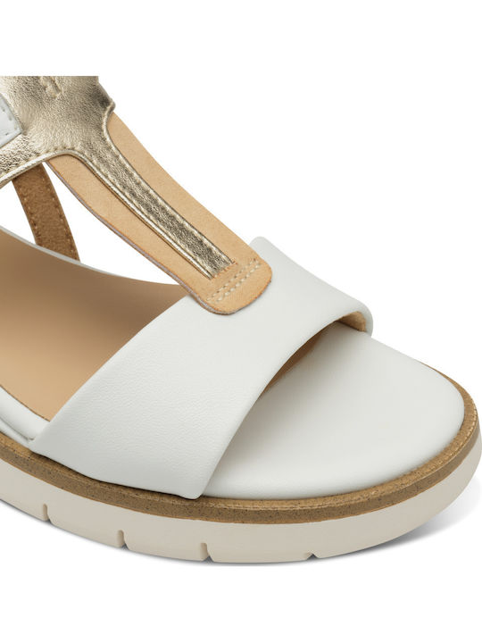 Women's Leather Platform Shoes White