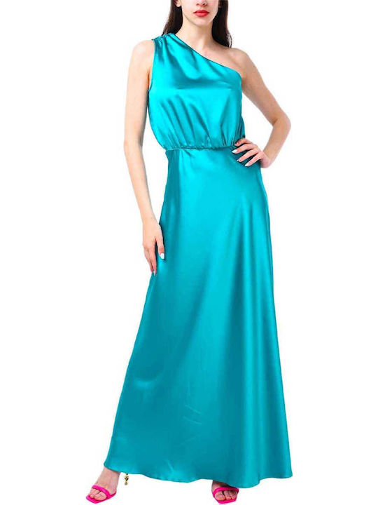 Лятно Maxi Рокля за Сватба и Кръщене Сатен Emerald