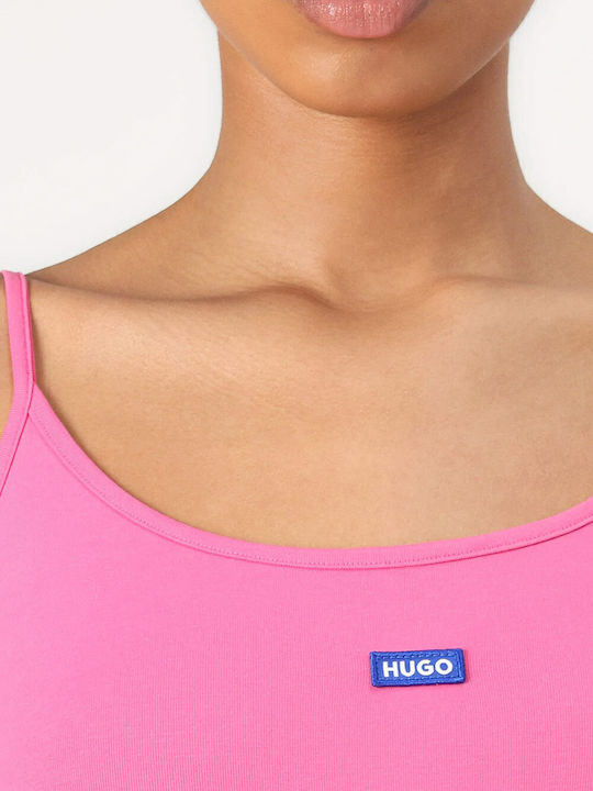 Sommer Mini Sportliches Damenkleid mit Spaghetti-Träger Rosa