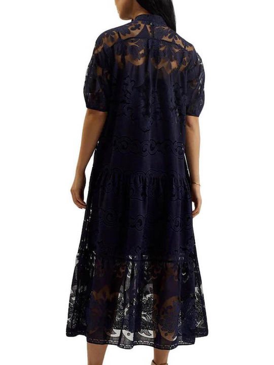 Ted Baker Xativa Evening Blue Dress with Lace