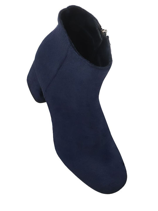 Leather Women's Ankle Boots Blue