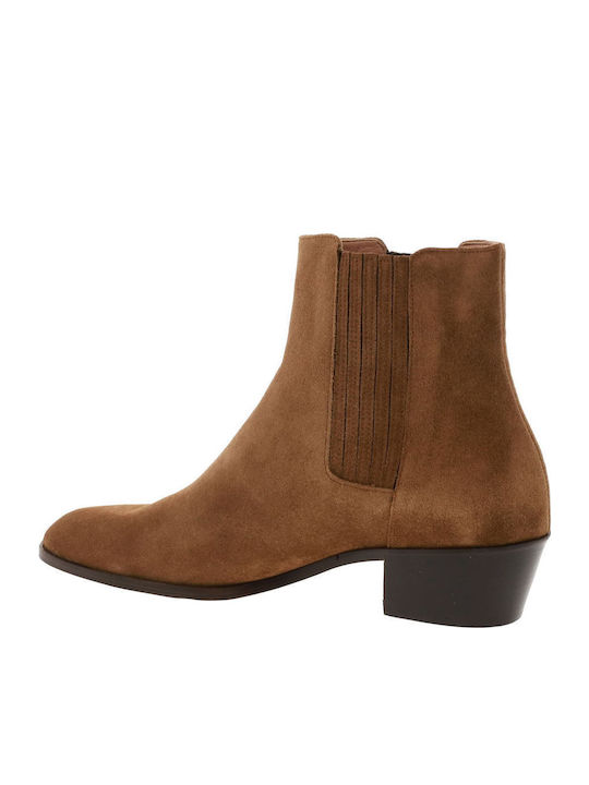 Suede Women's Ankle Boots Beige