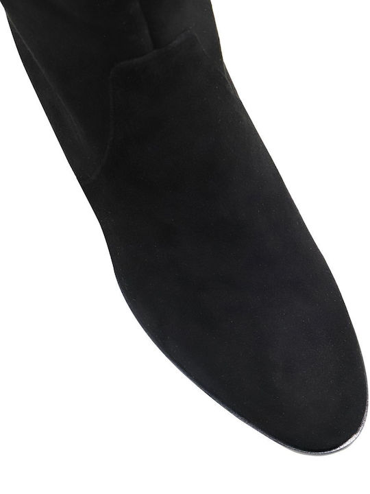 Suede High Heel Women's Boots Black