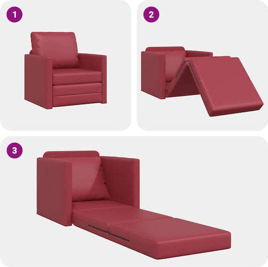 Sessel aus Kunstleder Bordeaux 74x77x81cm