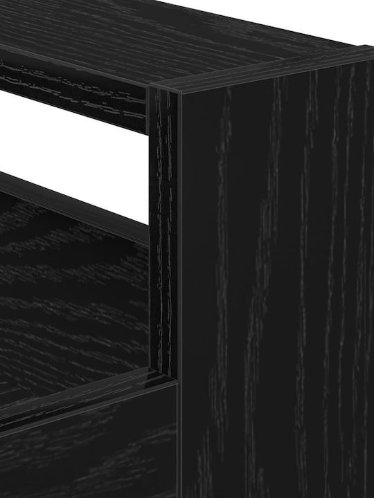 vidaXL Ραφιέρα Κουζίνας Ξύλινη 3 Θέσεων Μαύρη 60x45x80cm