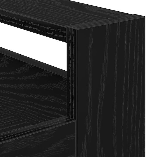 vidaXL Ραφιέρα Κουζίνας Ξύλινη 3 Θέσεων Μαύρη 60x45x80cm
