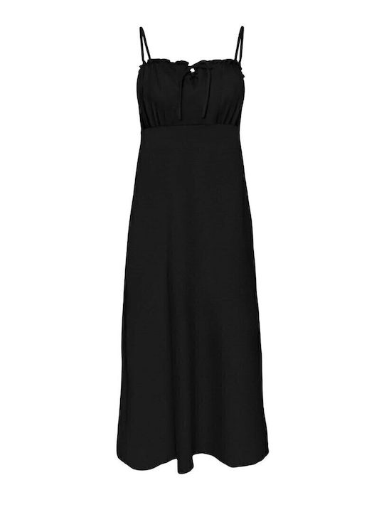 Life Sommer Midi Damenkleid Schwarz