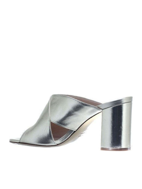Mules with High Heel in Gold Color