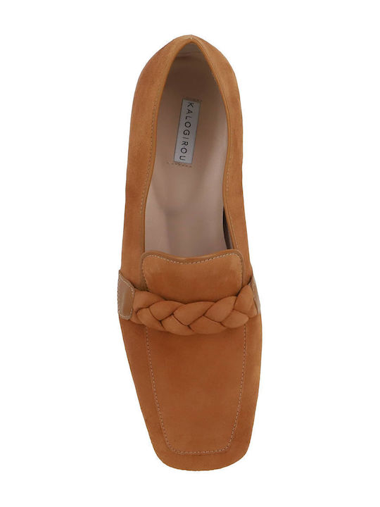 Women's Loafers in Tabac Brown Color
