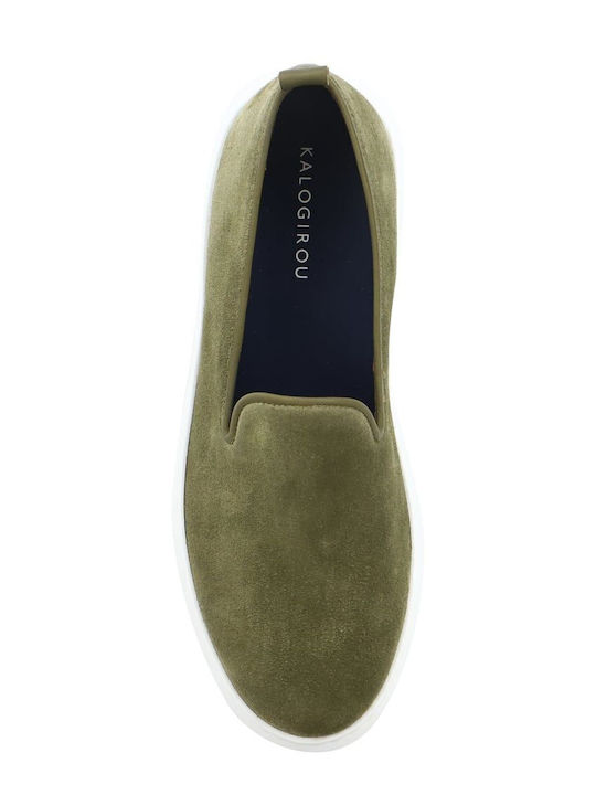 Women's Moccasins in Khaki Color