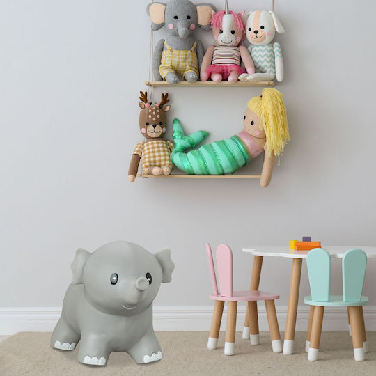 Săritor din cauciuc în formă de elefant pentru copii de la 3 ani Dimensiuni 33 X 27 X 60 cm Gri Relaxdays