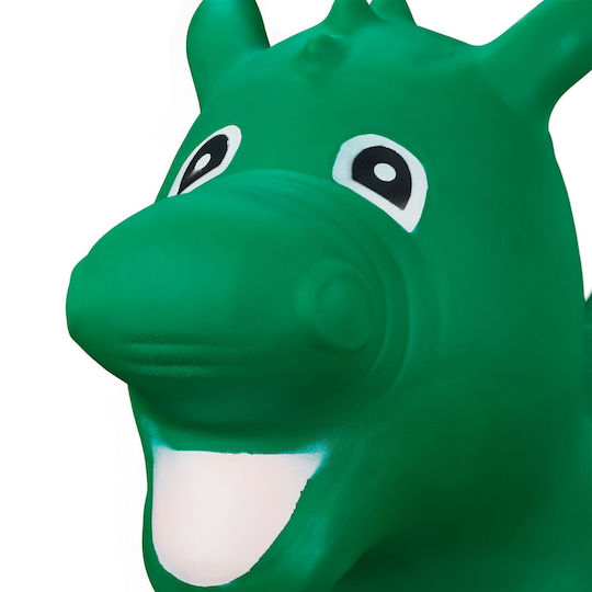 Săritor din cauciuc în formă de dragon pentru copii cu vârsta de 3+ Dimensiuni 46 X 26 X 60 cm Verde Relaxdays