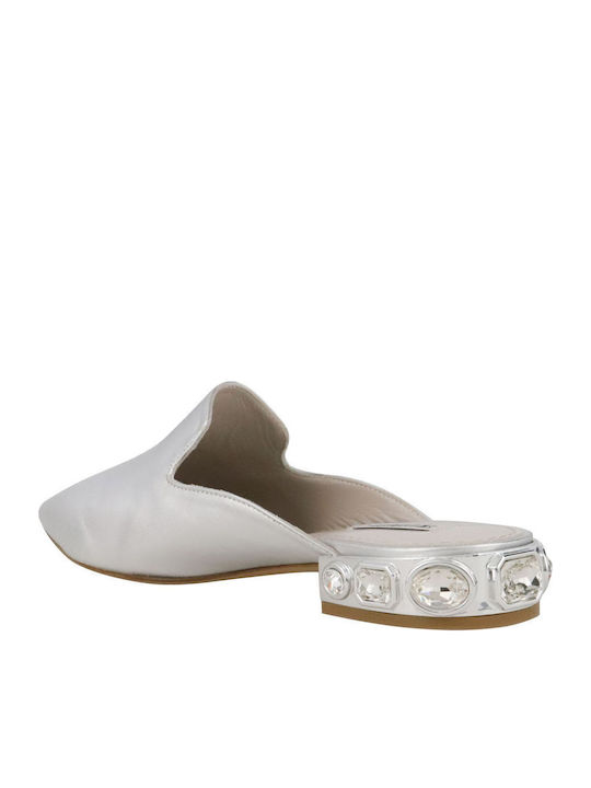 Flat Mules σε Ασημί Χρώμα