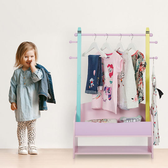 Relaxdays Cuiere pentru Copii Multi Hook cu cârlig Lemn Multicoloră 100.5x71x30εκ. 1buc