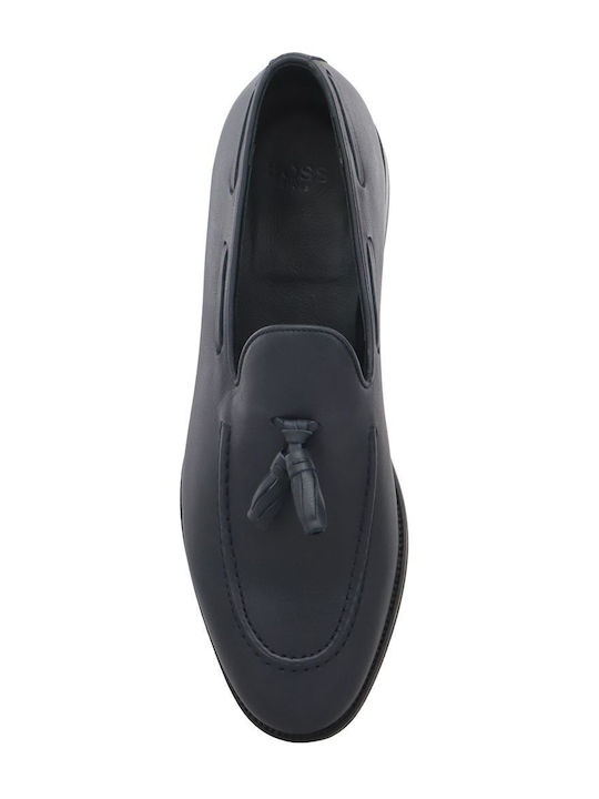 Leder Herren Mokassins in Blau Farbe