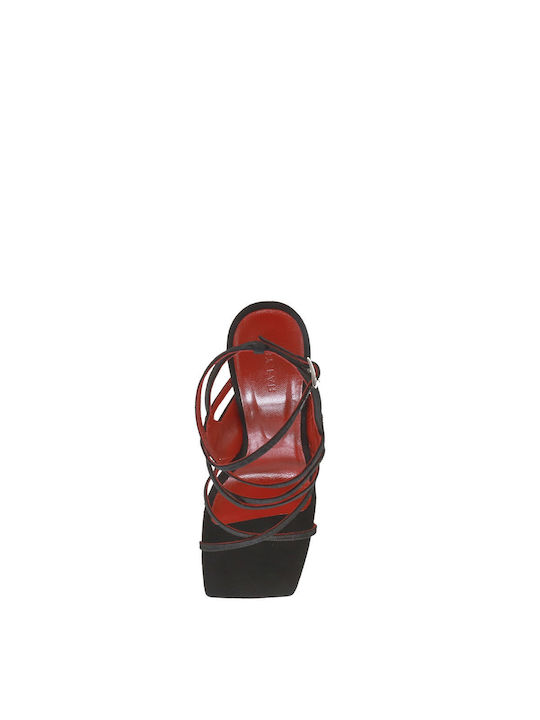 Stoff Sandalen Schwarz