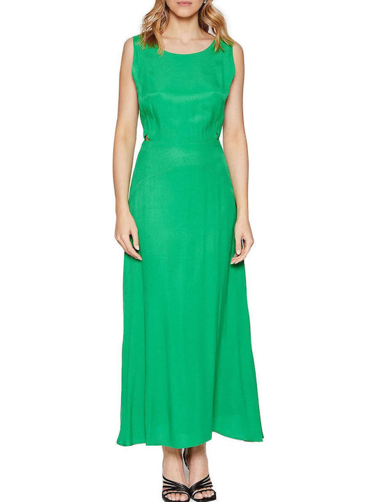 Summer Maxi Dress for Wedding - Christening Open Back Green
