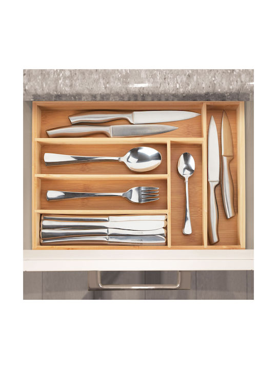 Relaxdays Tăvi Pentru Tacâmuri De Sertar Din Lemn 35.5x25.5x5cm Bej