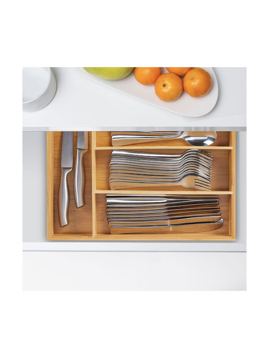 Relaxdays Tăvi Pentru Tacâmuri De Sertar Din Lemn 35.5x26x5cm Bej