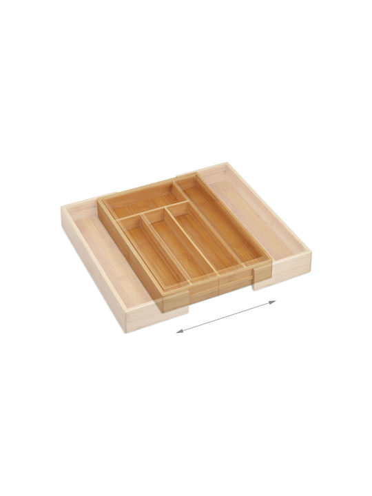 Relaxdays Поставка За Прибори За Чекмедже Дървена 35.5x25.5x6.5см Бежова