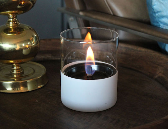 Tenderflame Desktop Bioethanol Fireplace Indoor Outdoor White 10x11.5cm