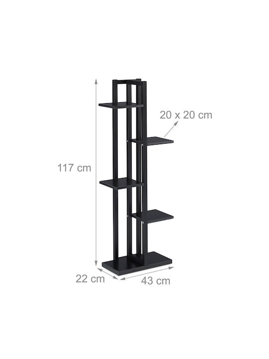 Bibliotecă Neagră 117x43x22 cm