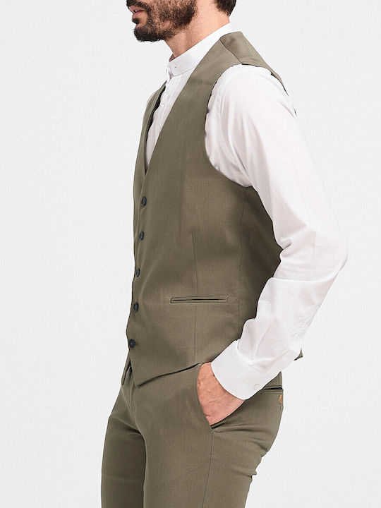 Men's Vest Regular Fit Khaki