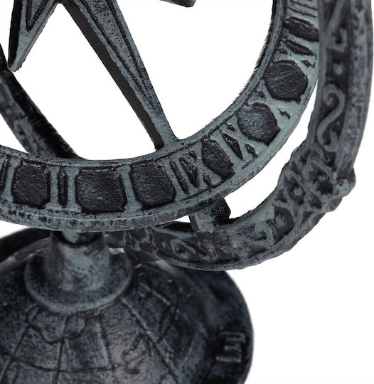 Decor de Grădină Antic Ceas Solar Cifre Romane 1-6 Busolă Fontă 27 X 26 X 18 Cm
