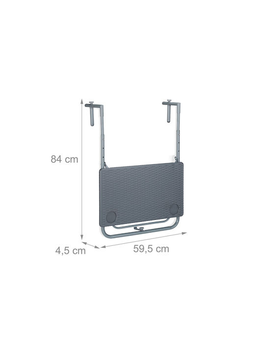 Metal Masa pentru spații exterioare mici Gri 59.5x60cm