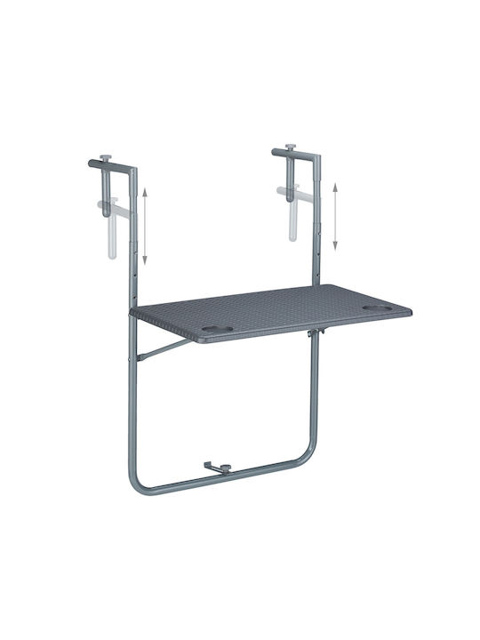 Metal Masa pentru spații exterioare mici Gri 59.5x60cm