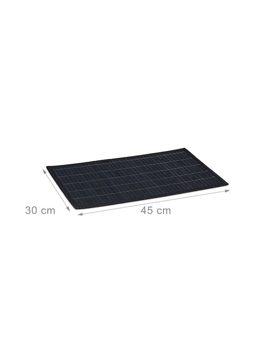 Relaxdays Platzdeckchen Bamboo Schwarz 45x30cm 6Stück