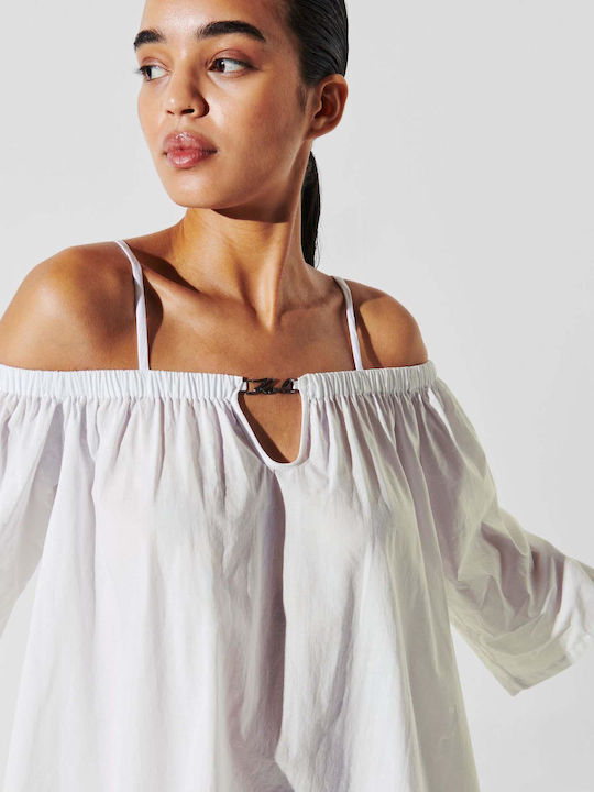 Summer Mini Shirt Dress White