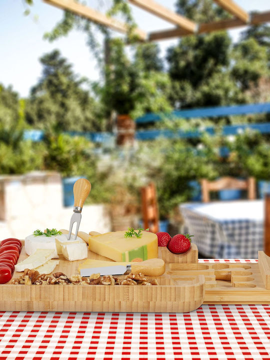 Relaxdays Wooden Cheese Serving Platter 33x33cm