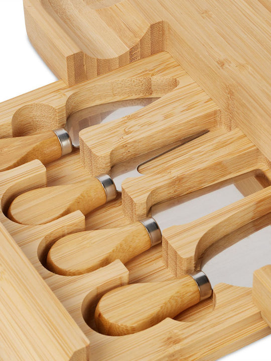 Relaxdays Wooden Cheese Serving Platter 33x33cm