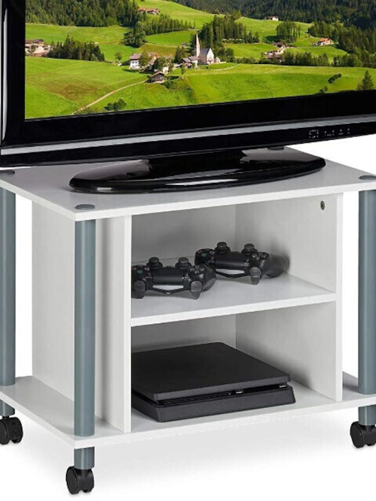TV Stand with Wheels White M45xW60xH40cm