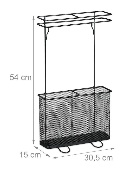 Relaxdays Regenschirmständer Metallisch Schwarz 30.5x30.5x54cm 1Stück