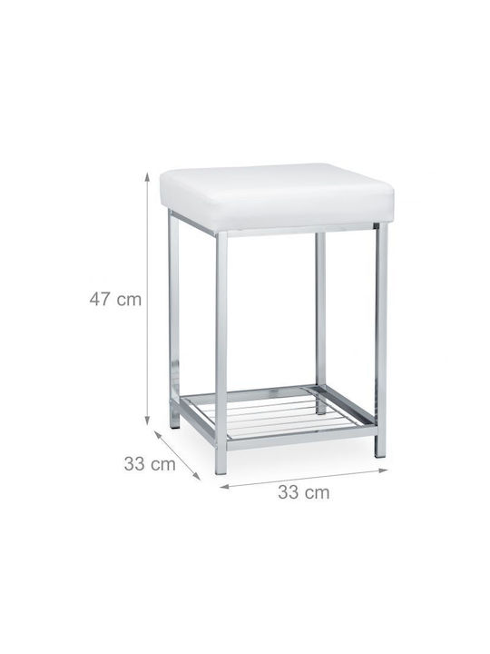 Scaune Camera de zi Tapițat cu Piele Ecologică Alb 33x47x33buc