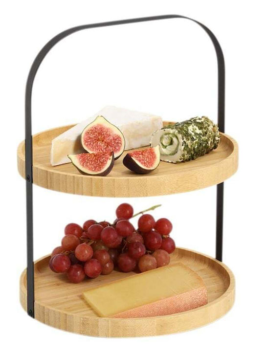 Zeller Fruitieră din bambus 2 nivele Maro 25x33buc