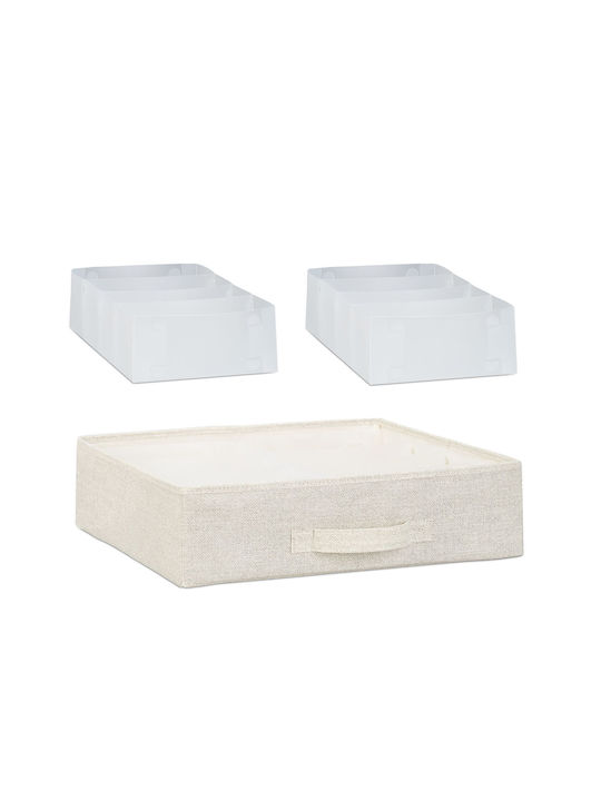 Comoda pentru Dormitor din Lemn & Metal cu 3 sertare Beige cu Acoperire Textilă 53x40x48buc