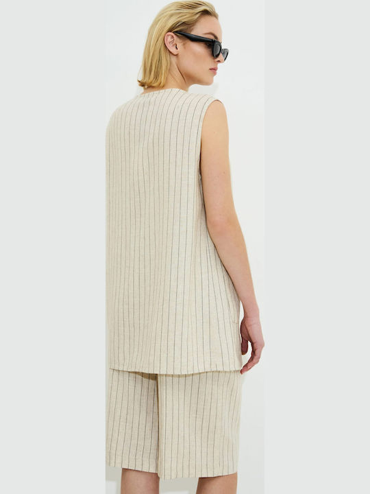 Γυναικείο Λινό Σορτς Beige