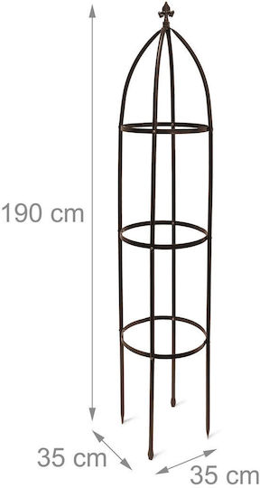 Suport Obelisc pentru Flori de Grădină 190 X 35 X 35 Cm Maro Relaxdays