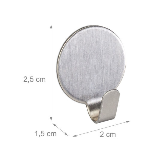 Stainless Steel Adhesive Hooks 24 Pieces Silver Holder for Robes Towels Keys