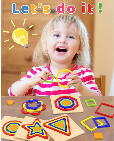 Holz Kinderpuzzle 3D Geometrisch