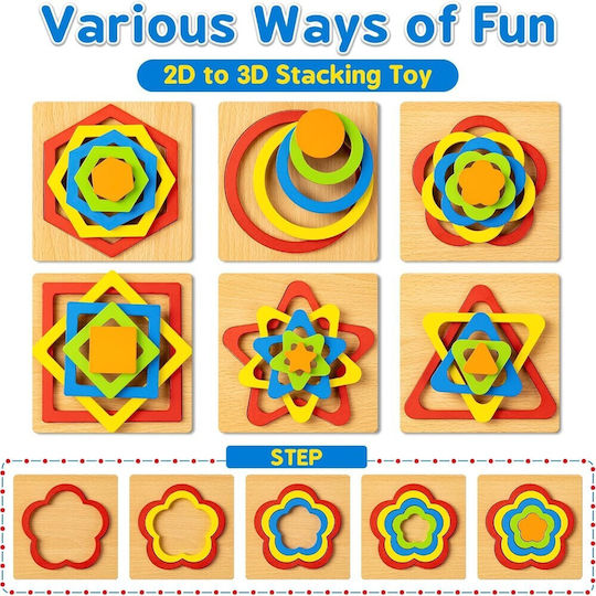 Holz Kinderpuzzle 3D Geometrisch