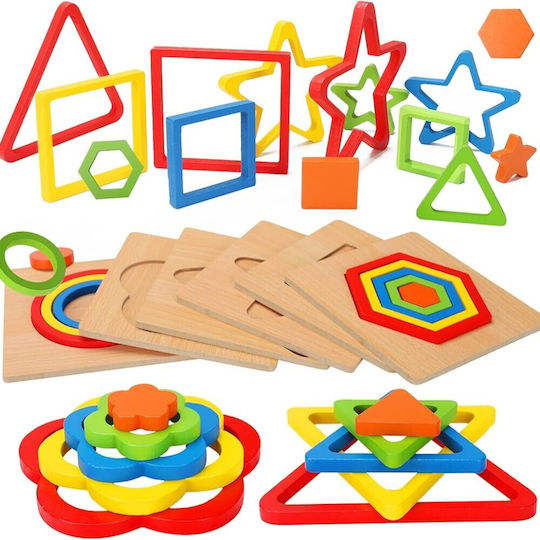 Holz Kinderpuzzle 3D Geometrisch