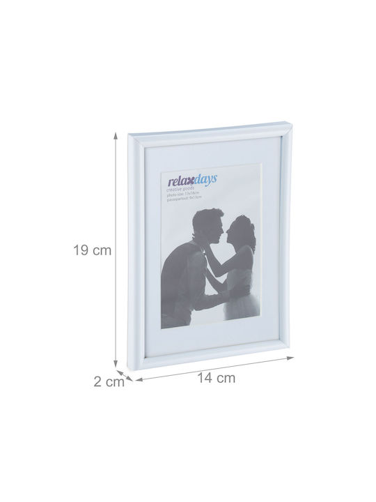 Set 2 rame foto dimensiuni 17,5 x 14 x 9,5 cm alb Relaxdays