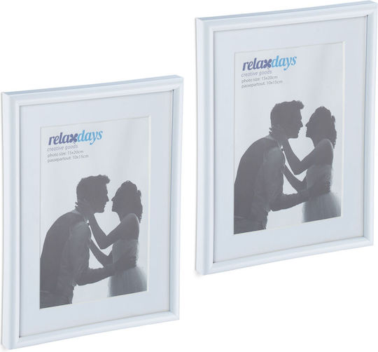 Set 2 Photo Frames Size 15 X 20 Cm White Relaxdays Set 2 Photo Frames Size 15 X 20 Cm White Relaxdays
