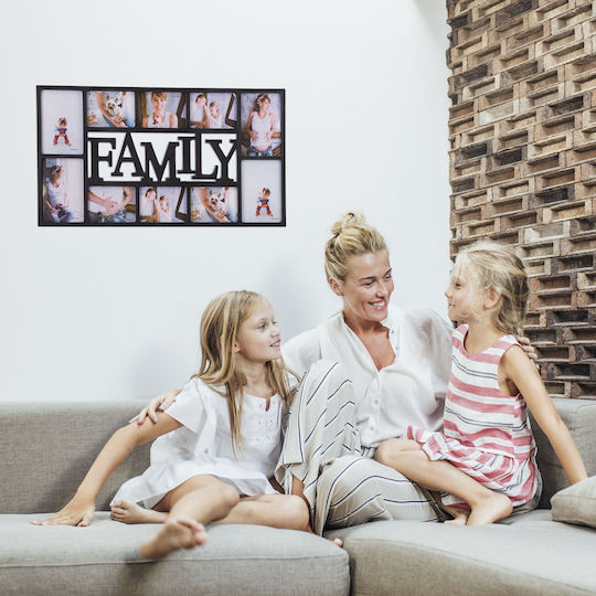 Relaxdays Collage Photo Frame 10 Photos 36.5 X 72 X 2 Cm Black