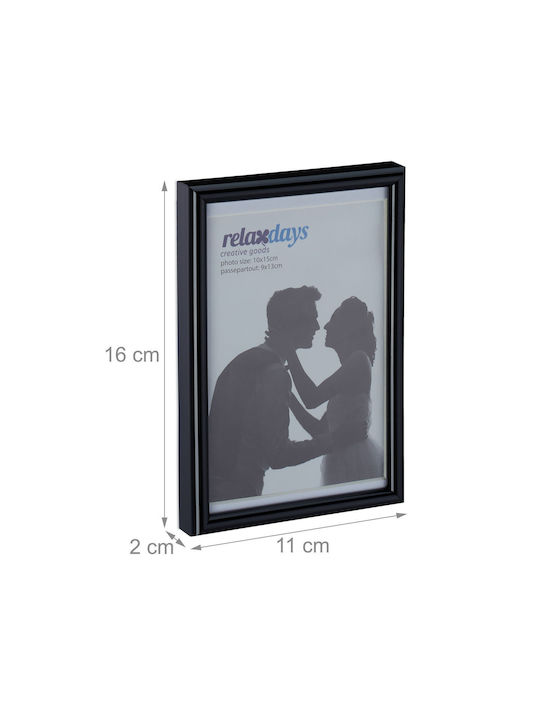 Set 2 Photo Frames Dimensions 15.5 X 11 X 8.5 Cm Black Relaxdays
